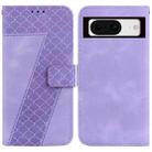 For Google Pixel 8 7-shaped Embossed Leather Phone Case(Purple) - 1