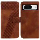 For Google Pixel 8 7-shaped Embossed Leather Phone Case(Brown) - 1