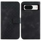 For Google Pixel 8 7-shaped Embossed Leather Phone Case(Black) - 1