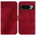 For Google Pixel 8 Pro 7-shaped Embossed Leather Phone Case(Red) - 1