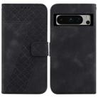 For Google Pixel 8 Pro 7-shaped Embossed Leather Phone Case(Black) - 1