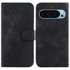 For Google Pixel 9 Pro 7-shaped Embossed Leather Phone Case(Black) - 1