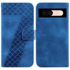 For Google Pixel 8a 7-shaped Embossed Leather Phone Case(Blue) - 1