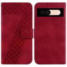 For Google Pixel 8a 7-shaped Embossed Leather Phone Case(Red) - 1