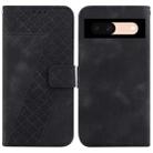 For Google Pixel 8a Seven-shaped Embossed Leather Phone Case(Black) - 1