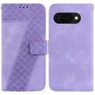 For Google Pixel 9a Seven-shaped Embossed Leather Phone Case(Purple) - 1