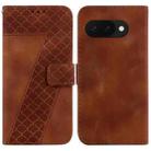 For Google Pixel 9a Seven-shaped Embossed Leather Phone Case(Brown) - 1