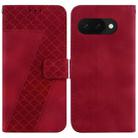 For Google Pixel 9a Seven-shaped Embossed Leather Phone Case(Red) - 1