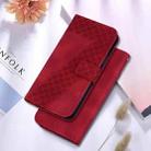 For Google Pixel 9a Seven-shaped Embossed Leather Phone Case(Red) - 2