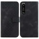 For Sony Xperia 1 III 7-shaped Embossed Leather Phone Case(Black) - 1