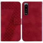 For Sony Xperia 5 III 7-shaped Embossed Leather Phone Case(Red) - 1