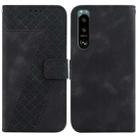 For Sony Xperia 5 III 7-shaped Embossed Leather Phone Case(Black) - 1