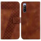 For Sony Xperia 10 III 7-shaped Embossed Leather Phone Case(Brown) - 1