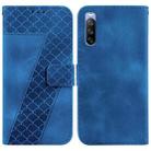For Sony Xperia 10 III 7-shaped Embossed Leather Phone Case(Blue) - 1