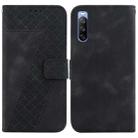 For Sony Xperia 10 III 7-shaped Embossed Leather Phone Case(Black) - 1