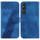 For Sony Xperia 1 V 7-shaped Embossed Leather Phone Case(Blue) - 1