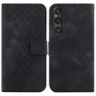 For Sony Xperia 1 V 7-shaped Embossed Leather Phone Case(Black) - 1