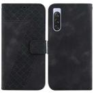 For Sony Xperia 10 V 7-shaped Embossed Leather Phone Case(Black) - 1