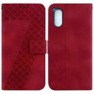 For Sony Xperia 5 V 7-shaped Embossed Leather Phone Case(Red) - 1