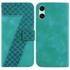 For Sony Xperia 10 VI 7-shaped Embossed Leather Phone Case(Green) - 1