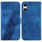 For Sony Xperia 10 VI 7-shaped Embossed Leather Phone Case(Blue) - 1