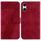 For Sony Xperia 10 VI 7-shaped Embossed Leather Phone Case(Red) - 1