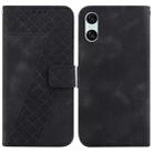 For Sony Xperia 10 VI 7-shaped Embossed Leather Phone Case(Black) - 1