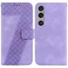 For Sony Xperia 1 VI 7-shaped Embossed Leather Phone Case(Purple) - 1