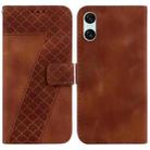 For Sony Xperia 5 VI 7-shaped Embossed Leather Phone Case(Brown) - 1