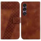 For Sony Xperia 1 VII Seven-shaped Embossed Leather Phone Case(Brown) - 1