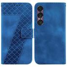For Sony Xperia 1 VII Seven-shaped Embossed Leather Phone Case(Blue) - 1