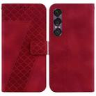 For Sony Xperia 1 VII Seven-shaped Embossed Leather Phone Case(Red) - 1