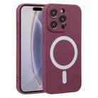 For iPhone 16 Pro Max Liquid Silicone Magsafe Phone Case(Wine Red) - 1