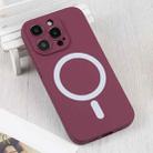 For iPhone 16 Pro Liquid Silicone Magsafe Phone Case(Wine Red) - 2