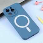 For iPhone 16 Liquid Silicone Magsafe Phone Case(Blue) - 2