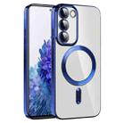 For Samsung Galaxy S20 FE CD Texture Plating TPU MagSafe Phone Case with Lens Film(Royal Blue) - 1