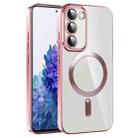 For Samsung Galaxy S20 FE CD Texture Plating TPU MagSafe Phone Case with Lens Film(Pink) - 1