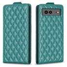 For Google Pixel 7a Diamond Lattice Vertical Flip Leather Phone Case(Green) - 1