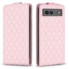 For Google Pixel 7a Diamond Lattice Vertical Flip Leather Phone Case(Pink) - 1