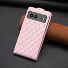 For Google Pixel 7a Diamond Lattice Vertical Flip Leather Phone Case(Pink) - 3