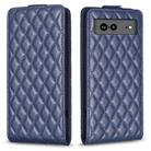 For Google Pixel 7a Diamond Lattice Vertical Flip Leather Phone Case(Blue) - 1