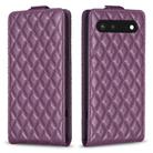 For Google Pixel 7 Diamond Lattice Vertical Flip Leather Phone Case(Dark Purple) - 1