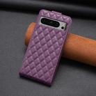 For Google Pixel 8 Pro Diamond Lattice Vertical Flip Leather Phone Case(Dark Purple) - 3