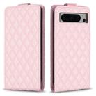 For Google Pixel 8 Pro Diamond Lattice Vertical Flip Leather Phone Case(Pink) - 1