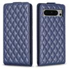 For Google Pixel 8 Pro Diamond Lattice Vertical Flip Leather Phone Case(Blue) - 1