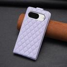 For Google Pixel 8 Diamond Lattice Vertical Flip Leather Phone Case(Purple) - 3