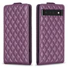 For Google Pixel 7 Pro Diamond Lattice Vertical Flip Leather Phone Case(Dark Purple) - 1