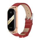 For Xiaomi Mi Band 8 Mijobs CS Case Microfiber PU Leather Watch Band(Red Rose Gold) - 1