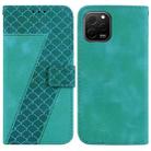 For Huawei nova Y61/Enjoy 50z 7-shaped Embossed Leather Phone Case(Green) - 1