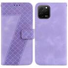 For Huawei nova Y61/Enjoy 50z 7-shaped Embossed Leather Phone Case(Purple) - 1